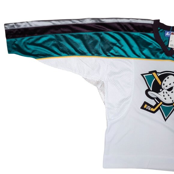 Anaheim Ducks NHL Hockey Jersey XL Starter Brand Teal White Polyester NWT - Picture 3 of 14